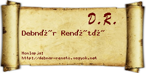 Debnár Renátó névjegykártya